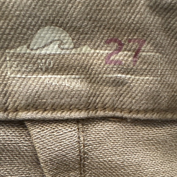 Faherty Womens Olive Green Patch Pocket High Rise Wide Leg Twill Pants Size 27 - Picture 5 of 5